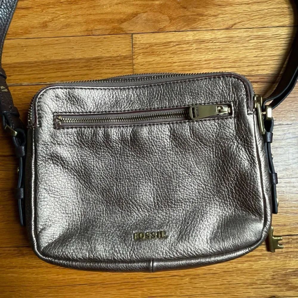 Metallicâfossilâshoulderâbag - Picture 2 of 10